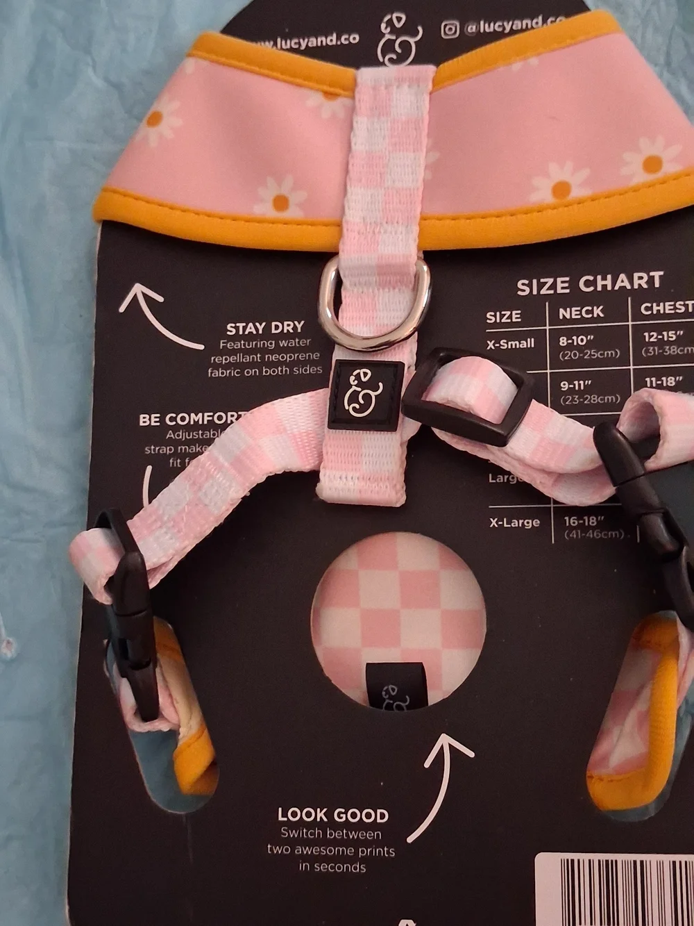 Lucy & Co. Daisy Pink Dog Harness XS